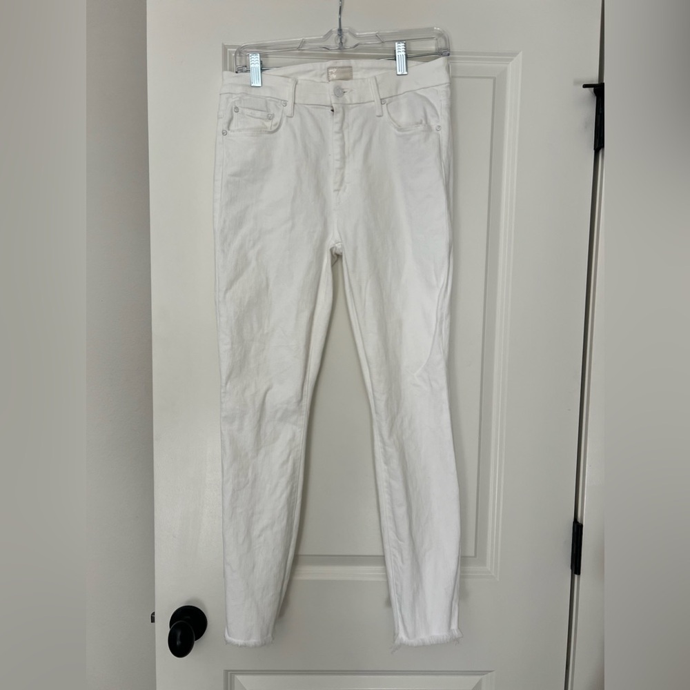 MOTHER High Waisted Looker Ankle, White size 28
